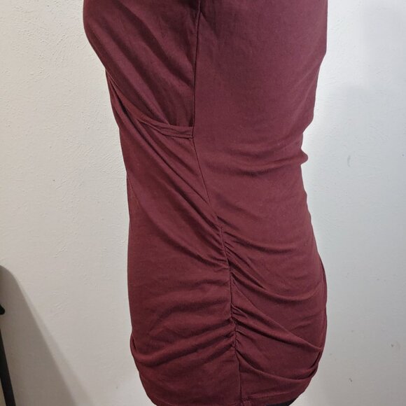 Bobi Los Angeles Faux Wrap Ruched Long Sleeve Knit Women's Blouse - Picture 4 of 7